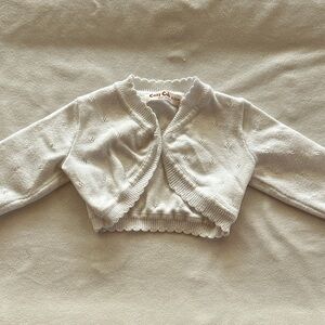 Cozy Cat White Knit Cardigan
